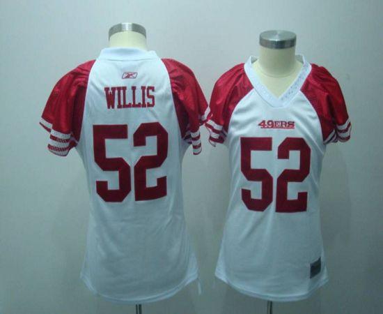 49ers #52 Patrick Willis White Women's Field Flirt Stitched NFL Jersey